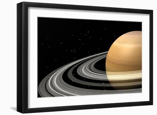 Close-Up of Saturn and its Planetary Rings-null-Framed Art Print