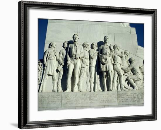 Close-Up of Sculptures of Travis and Crockett on the San Antonio Memorial, Texas, USA-Rawlings Walter-Framed Photographic Print