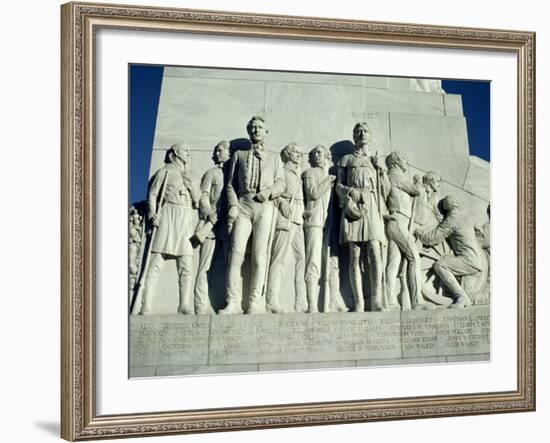 Close-Up of Sculptures of Travis and Crockett on the San Antonio Memorial, Texas, USA-Rawlings Walter-Framed Photographic Print