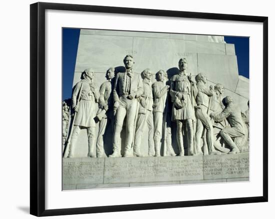 Close-Up of Sculptures of Travis and Crockett on the San Antonio Memorial, Texas, USA-Rawlings Walter-Framed Photographic Print