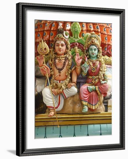 Close-Up of Shiva and Parvati Statues in Hindu Temple, France, Europe-null-Framed Photographic Print