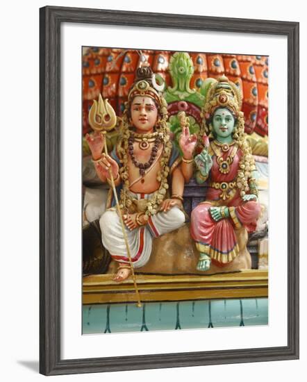 Close-Up of Shiva and Parvati Statues in Hindu Temple, France, Europe-null-Framed Photographic Print