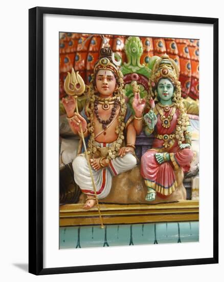 Close-Up of Shiva and Parvati Statues in Hindu Temple, France, Europe-null-Framed Photographic Print