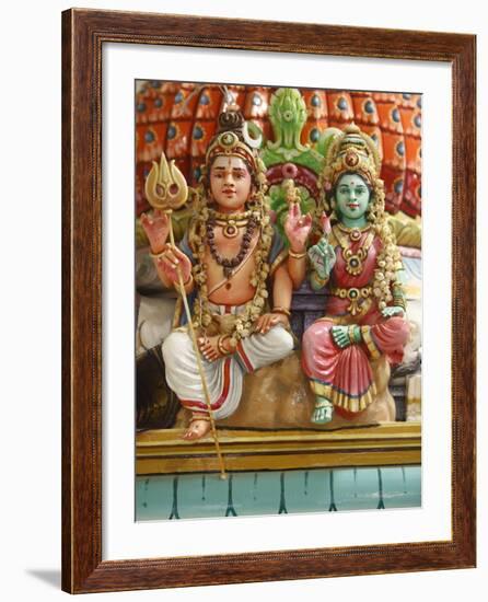 Close-Up of Shiva and Parvati Statues in Hindu Temple, France, Europe-null-Framed Photographic Print