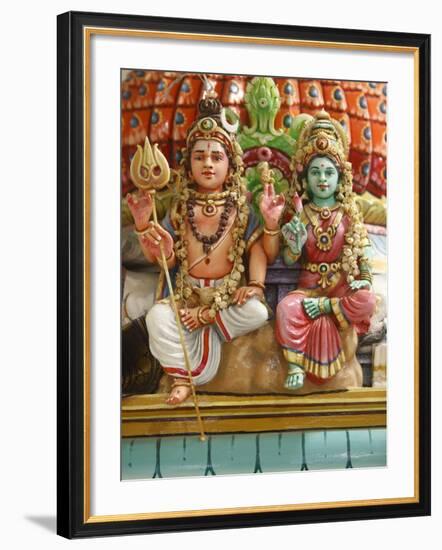 Close-Up of Shiva and Parvati Statues in Hindu Temple, France, Europe-null-Framed Photographic Print