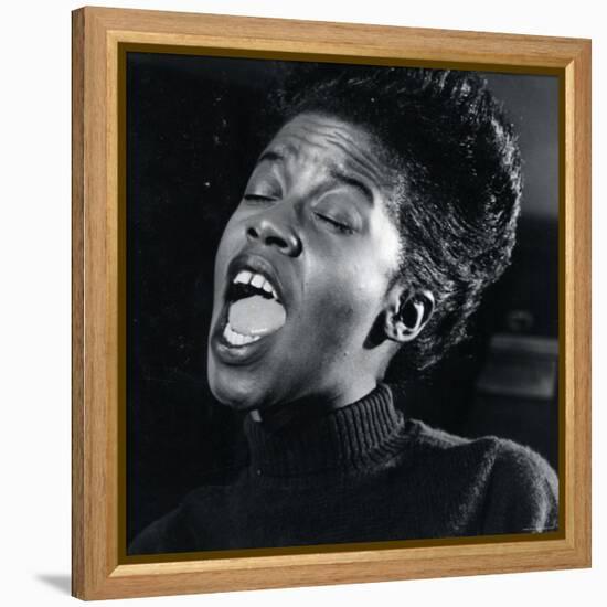 Close Up of Singer Sarah Vaughn Performing-Gjon Mili-Framed Premier Image Canvas