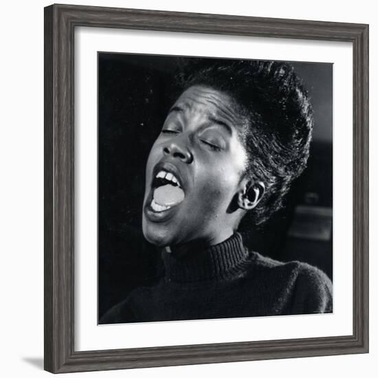 Close Up of Singer Sarah Vaughn Performing-Gjon Mili-Framed Premium Photographic Print