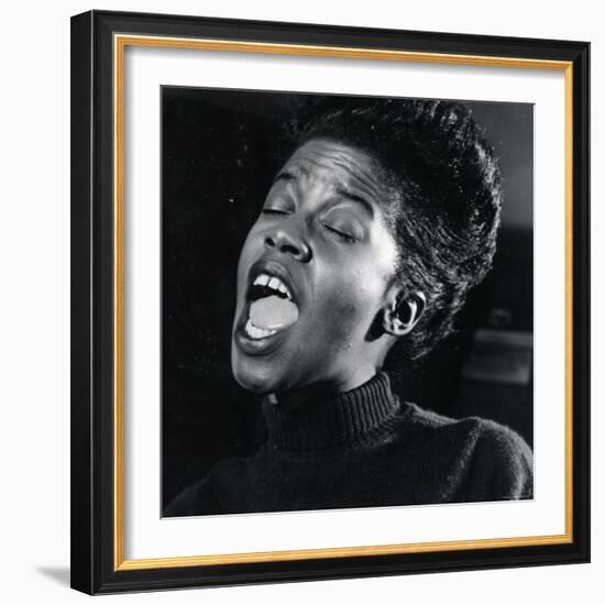 Close Up of Singer Sarah Vaughn Performing-Gjon Mili-Framed Premium Photographic Print