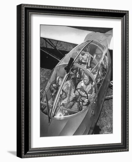 Close Up of Soldiers Sitting in Glider-Dmitri Kessel-Framed Photographic Print