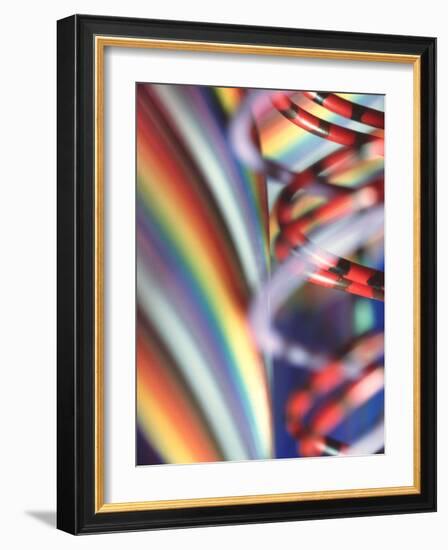 Close-up of Some Computer Data Wires-Chris Knapton-Framed Photographic Print