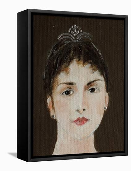 Close Up of Standing Ballerina-Susan Adams-Framed Premier Image Canvas