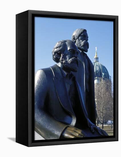 Close-Up of Statue of Marx and Engels, Alexanderplatz Square, Mitte, Berlin, Germany-Richard Nebesky-Framed Premier Image Canvas