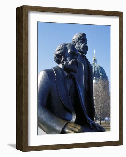 Close-Up of Statue of Marx and Engels, Alexanderplatz Square, Mitte, Berlin, Germany-Richard Nebesky-Framed Photographic Print