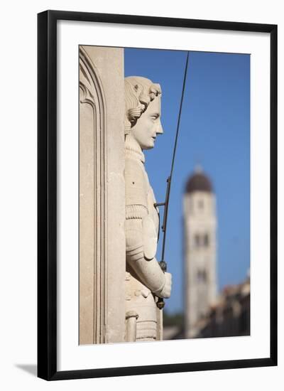 Close-Up of Statue on Placa, Dubrovnik, Croatia, Europe-John Miller-Framed Photographic Print