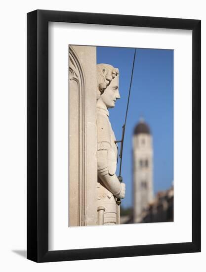 Close-Up of Statue on Placa, Dubrovnik, Croatia, Europe-John Miller-Framed Photographic Print