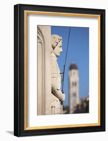 Close-Up of Statue on Placa, Dubrovnik, Croatia, Europe-John Miller-Framed Photographic Print