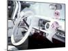 Close-Up of Steering Wheel and Interior of a Pink Cadillac Car-Mark Chivers-Mounted Photographic Print