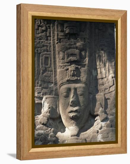 Close-Up of Stele E, Mayan Ruins, Quirigua, Unesco World Heritage Site, Guatemala, Central America-Upperhall-Framed Premier Image Canvas