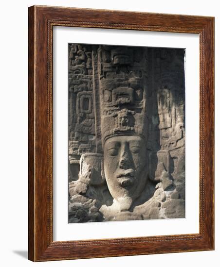 Close-Up of Stele E, Mayan Ruins, Quirigua, Unesco World Heritage Site, Guatemala, Central America-Upperhall-Framed Photographic Print
