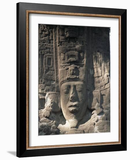 Close-Up of Stele E, Mayan Ruins, Quirigua, Unesco World Heritage Site, Guatemala, Central America-Upperhall-Framed Photographic Print