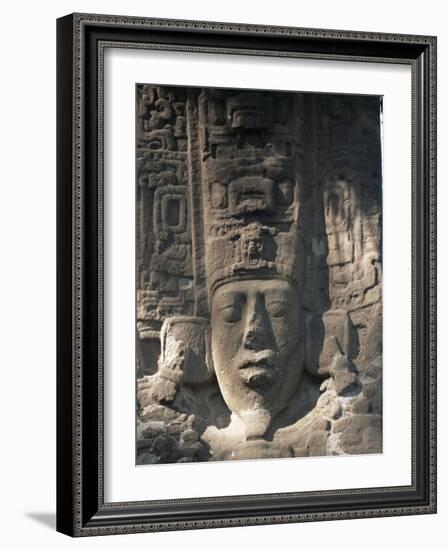 Close-Up of Stele E, Mayan Ruins, Quirigua, Unesco World Heritage Site, Guatemala, Central America-Upperhall-Framed Photographic Print