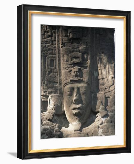 Close-Up of Stele E, Mayan Ruins, Quirigua, Unesco World Heritage Site, Guatemala, Central America-Upperhall-Framed Photographic Print