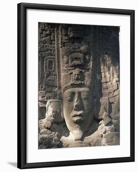 Close-Up of Stele E, Mayan Ruins, Quirigua, Unesco World Heritage Site, Guatemala, Central America-Upperhall-Framed Photographic Print