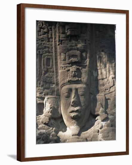 Close-Up of Stele E, Mayan Ruins, Quirigua, Unesco World Heritage Site, Guatemala, Central America-Upperhall-Framed Photographic Print