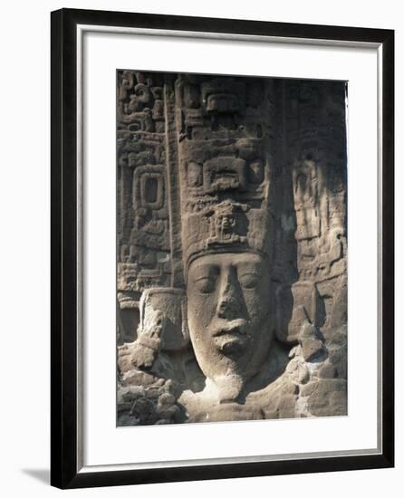 Close-Up of Stele E, Mayan Ruins, Quirigua, Unesco World Heritage Site, Guatemala, Central America-Upperhall-Framed Photographic Print