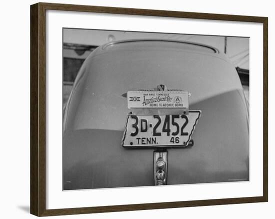 Close Up of Tennessee License Plate with Special Civic Booster Attached-Thomas D^ Mcavoy-Framed Photographic Print