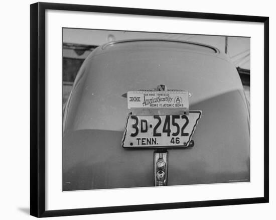Close Up of Tennessee License Plate with Special Civic Booster Attached-Thomas D^ Mcavoy-Framed Photographic Print