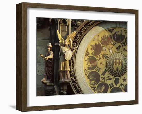 Close-Up of the Astronomical Clock, Town Hall, Old Town Square, Prague, Czech Republic-Upperhall-Framed Photographic Print