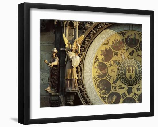 Close-Up of the Astronomical Clock, Town Hall, Old Town Square, Prague, Czech Republic-Upperhall-Framed Photographic Print