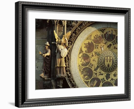 Close-Up of the Astronomical Clock, Town Hall, Old Town Square, Prague, Czech Republic-Upperhall-Framed Photographic Print