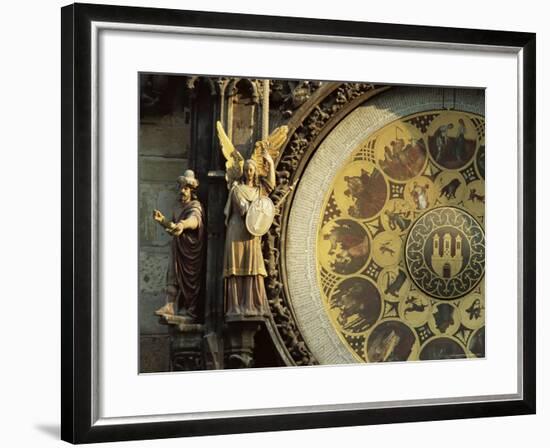 Close-Up of the Astronomical Clock, Town Hall, Old Town Square, Prague, Czech Republic-Upperhall-Framed Photographic Print
