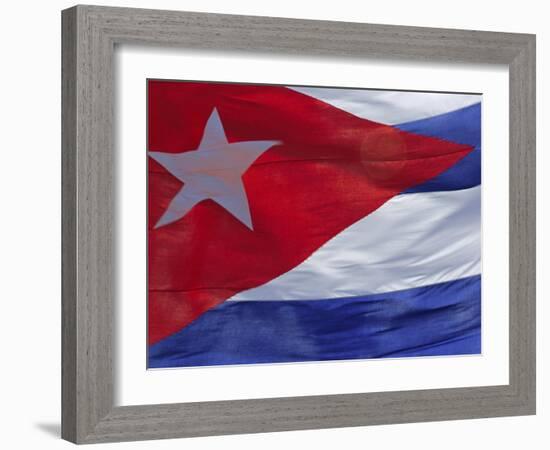 Close-up of the Cuban Flag, Havana, Cuba-Gavin Hellier-Framed Photographic Print