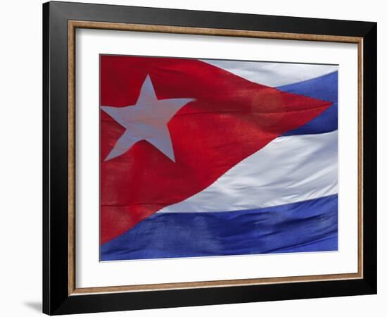 Close-up of the Cuban Flag, Havana, Cuba-Gavin Hellier-Framed Photographic Print