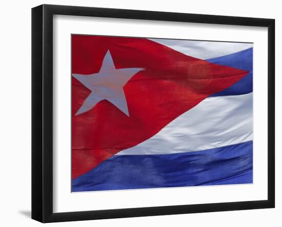 Close-up of the Cuban Flag, Havana, Cuba-Gavin Hellier-Framed Photographic Print