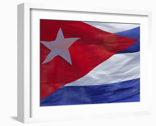 Close-up of the Cuban Flag, Havana, Cuba-Gavin Hellier-Framed Photographic Print