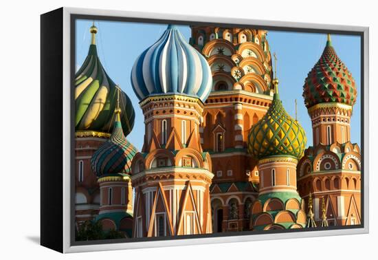 Close-up of the domes of St. Basil's Cathedral, UNESCO World Heritage Site, Moscow, Russia, Europe-Miles Ertman-Framed Premier Image Canvas