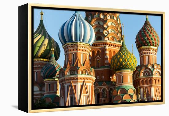 Close-up of the domes of St. Basil's Cathedral, UNESCO World Heritage Site, Moscow, Russia, Europe-Miles Ertman-Framed Premier Image Canvas