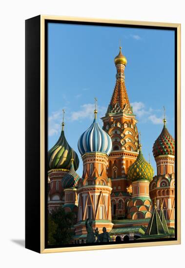 Close-up of the domes of St. Basil's Cathedral, UNESCO World Heritage Site, Moscow, Russia, Europe-Miles Ertman-Framed Premier Image Canvas