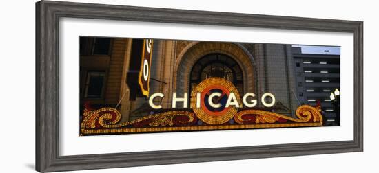 Close-up of the Entrance of a Stage Theater, Chicago Theater, Chicago, Illinois, USA-null-Framed Photographic Print