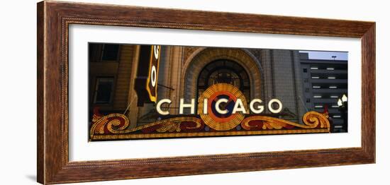 Close-up of the Entrance of a Stage Theater, Chicago Theater, Chicago, Illinois, USA-null-Framed Photographic Print