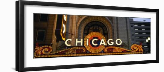 Close-up of the Entrance of a Stage Theater, Chicago Theater, Chicago, Illinois, USA-null-Framed Photographic Print