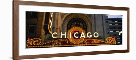 Close-up of the Entrance of a Stage Theater, Chicago Theater, Chicago, Illinois, USA-null-Framed Photographic Print