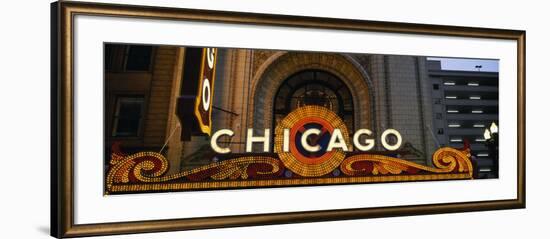 Close-up of the Entrance of a Stage Theater, Chicago Theater, Chicago, Illinois, USA-null-Framed Photographic Print