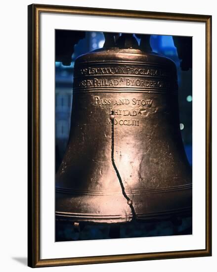 Close-up of the Liberty Bell, Philadelphia, Pennsylvania, USA-null-Framed Photographic Print