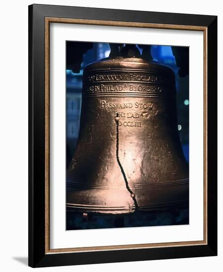 Close-up of the Liberty Bell, Philadelphia, Pennsylvania, USA-null-Framed Photographic Print
