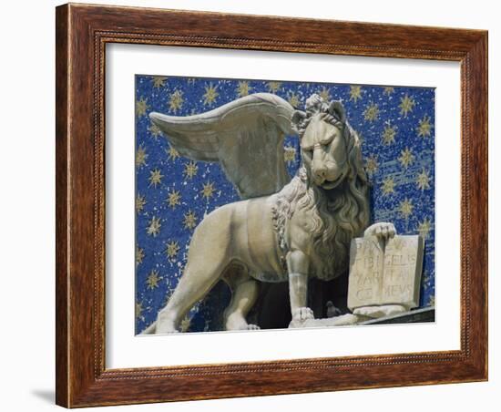 Close-Up of the Lion of St. Mark's Clock Tower in Venice, UNESCO World Heritage Site, Veneto, Italy-Woolfitt Adam-Framed Photographic Print